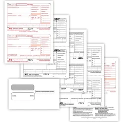 New TaxRight 2024 W-2 Tax Form Tax Form Set with Envelopes, 4-Part, 50/Pack (SC5645E) Tax Forms