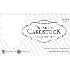 Core'dinations Premium Smooth Cardstock, Great White, 20 Sheets/Pack (377691) Card Stock