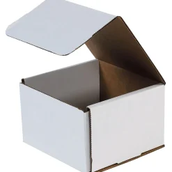 Unbranded Corrugated Mailers, 7" x 7" x 4", White, 50/Bundle (M774)* Corrugated Mailers