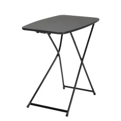 Hot 18” x 26” Indoor Outdoor Adjustable Height Personal Folding Tailgate Table, Black, 2 pack (37129BLK2E) Folding Tables