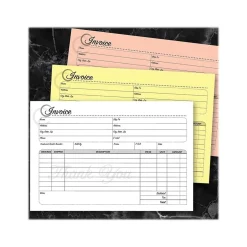 New Artistic 3-Part Carbonless Invoices, 5.4" x 8.5", 50 Sets/Book (074008) Business Forms