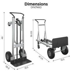 Hand Trucks & Dollies<Cosco Convertible Hand Truck, 1000/800 lb. Capacity, Aluminum (12204ASB1E)