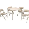 Folding Table and Chair Set, 34" x 34", Tan (14551WHD1E) Folding Tables