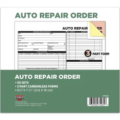 Outlet 3-Part Carbonless Auto Repair Order, 8.5" x 7.5", 50 Sets/Book (074035PK2) Business Forms