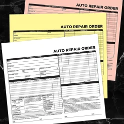 Outlet 3-Part Carbonless Auto Repair Order, 8.5