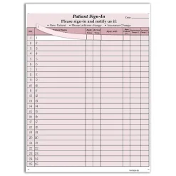 Hot Patient Confidential Sign-In Forms, 3-Part, 125 Forms/Pack (074041) Medical Forms
