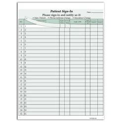 Privacy Sign-In Sheets, 3-Part, 125 Forms/Pack (074040) Medical Forms