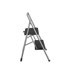 Ladders & Step Stools<Cosco 2-Step Folding Steel Step Stool, 200 lb Capacity, 28.13" Working Height, Cool Gray (11137PBL1E)
