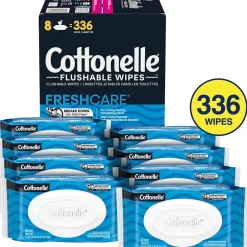 Cottonelle Flushable Toilet Paper Wipe, White, 42 Sheets/Pack, 8 Packs/Carton (51826)
