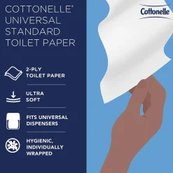 Cottonelle Professional Recycled Toilet Paper, 2-ply, White, 451 Sheets/Roll, 60 Rolls/Case (17713)