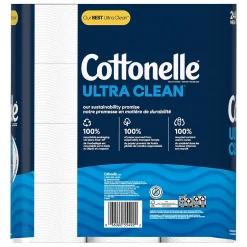 Cottonelle Ultra CleanCare 1-Ply Standard Toilet Paper, White, 312 Sheets/Roll, 24 Mega Rolls/Pack (53757)