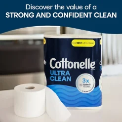 Cottonelle Ultra CleanCare 1-Ply Standard Toilet Paper, White, 312 Sheets/Roll, 24 Mega Rolls/Pack (53757)