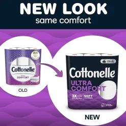Cottonelle Ultra ComfortCare 2-Ply Standard Toilet Paper, White, 268 Sheets/Roll, 6 Mega Rolls/Pack (48611)
