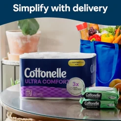 Cottonelle Ultra ComfortCare 2-Ply Standard Toilet Paper, White, 268 Sheets/Roll, 6 Mega Rolls/Pack (48611)