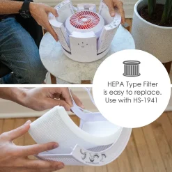 Air Purifiers<Crane HEPA Tabletop Air Purifier, 3-Speed, White (EE-7002AIR)