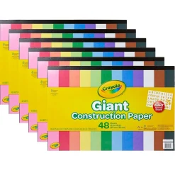 Discount Giant Construction Paper, 12" x 18", Assorted Colors, 48 Sheets/Pad, 6 Pads/Bundle (BIN990055-6) Construction Paper