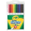 Crayola Washable Super Tip Fineline Markers, Assorted, Set of 10, Pack Of 12, (12PK-58-8610) Clearance