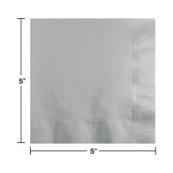 Napkins<Creative Converting Touch of Color Beverage Napkin, 2-ply, Shimmering Silver, 150 Napkins/Pack (DTC803281BBNAP)