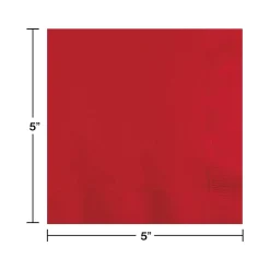 Napkins<Creative Converting Touch of Color Beverage Napkin, 2-ply, Classic Red, 150 Napkins/Pack (DTC801031BBNAP)