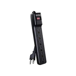 Surge Protectors & Power Strips<CyberPower Essential 6-Outlet Surge Protector, 4', Black (CSB604)