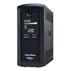 Battery Backup<CyberPower Intelligent 1000VA UPS Battery Backup and Surge Protector, 9-Outlets, Black (CP1000AVRLCD)