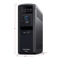 Battery Backup<CyberPower PFC Sinewave 1500VA UPS, 12-Outlets, Black (CP1500PFCLCD)