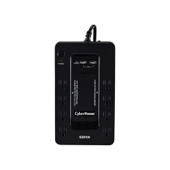 Battery Backup<CyberPower 650VA 8-Outlet UPS, Black (SX650U)