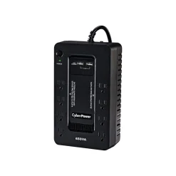 Battery Backup<CyberPower 650VA 8-Outlet UPS, Black (SX650U)