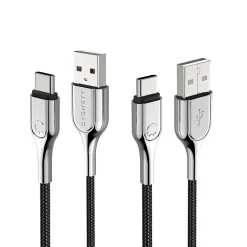 Cygnett Armored 2.0 USB-C to USB-A Charge and Sync Cable, 6', Black (CY2682PCUSA)