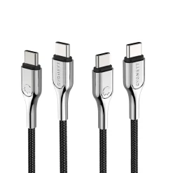 Cygnett Armored 2.0 USB-C to USB-C Charge and Sync Cable, 6', Black (CY2678PCTYC)