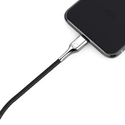 Cygnett Armored Lightning to USB Charge and Sync Cable, 9', Black (CY2671PCCAL)