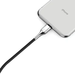 Cygnett Armored Lightning to USB Charge and Sync Cable, 9', Black (CY2671PCCAL)