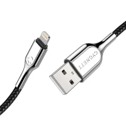 Cygnett Armored Lightning to USB Charge and Sync Cable, 6', Black (CY2670PCCAL)