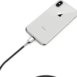 Cygnett Armored Lightning to USB Charge and Sync Cable, 6', Black (CY2670PCCAL)