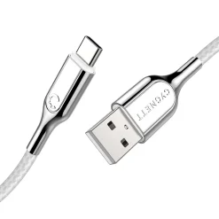 Cygnett Charge and Sync Cable, Armored 2.0 USB-C to USB-A Cable, 3' White (CY2697PCUSA)