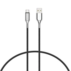 Cygnett Charge and Sync Cable, Armored 2.0 USB-C to USB-A Cable, 3', Black (CY2681PCUSA)