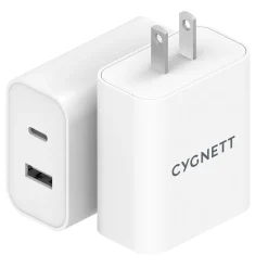 Cygnett PowerPlus 38-Watt Dual Port Wall Charger, White (CY3887POFLW)