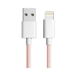 3D Luxe Cool Cables USB Type-C to Lightning Charging Cable, 3 ft., Pink/White (A-LIGHT-PINK)