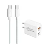 3D Luxe USB-A/USB-C Wall Charger, White (2in1-C-C-WHITE)