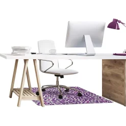 Sale FashionMat Purple Rain Hard Floor Chair Mat, 35" x 40", Low-Pile, Purple/White (CM3540PR) Chair Mats