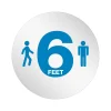 Social Distance Signage<Deflect-O StandSafe Spacing Disc, "6 Feet" , 20", Clear/Blue, 6/Pack (PSDD20SIXFT/6)