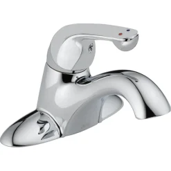 Faucets<Delta Commercial HDF Single Handle Centerset Restroom Faucet, Chrome (501LF-HGMHDF)