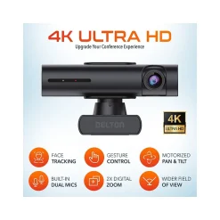 Delton AIC60 UHD 4K Face Tracking and Gesture Controls Webcam, 8.3 Megapixels, Black, (DCAIC60)* Webcams