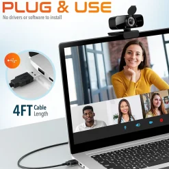 Delton C24 HD 1080p Webcam, 2 Megapixels, Black (DCAM24BK)* Webcams