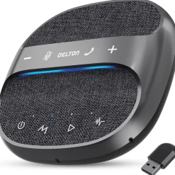 Office Phones & Conferencing<Delton C4700 Noise Reducing 360° Voice Pickup Wired/Wireless Conference Speaker Speakerphone, Black (DSC4700-WR)