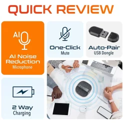 Office Phones & Conferencing<Delton C4700 Noise Reducing 360° Voice Pickup Wired/Wireless Conference Speaker Speakerphone, Black (DSC4700-WR)