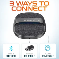 Office Phones & Conferencing<Delton C4700 Noise Reducing 360° Voice Pickup Wired/Wireless Conference Speaker Speakerphone, Black (DSC4700-WR)