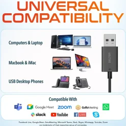 Delton 10E Stereo USB In-Ear Computer Headset with Microphone, Black (DWH10E)* Headsets