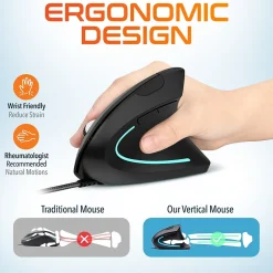 Delton Ergonomic 12 Optical USB Mouse, Black (DMERG12-U)* Ergonomic Mice