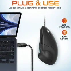 Delton Ergonomic 12 Optical USB Mouse, Black (DMERG12-U)* Ergonomic Mice